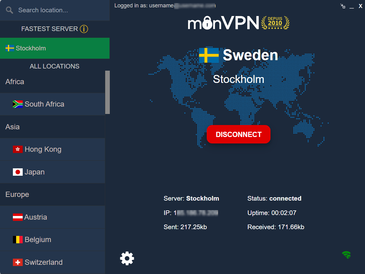 Interface monVPN