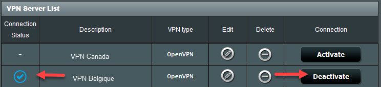 Activer le VPN sur ASUSWRT