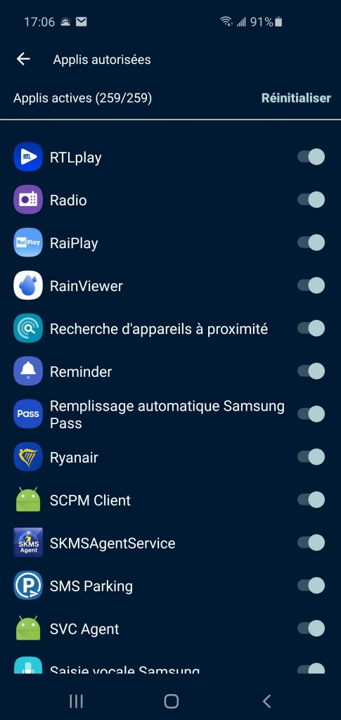 Per-app VPN dans monVPN v4 sur Android