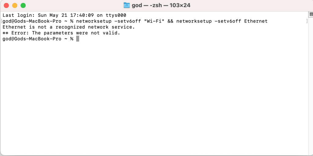 Désactiver IPv6 sur Mac depuis Terminal