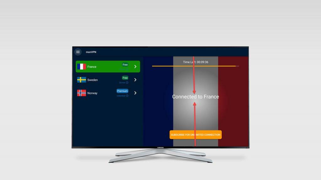 monVPN pour changer le pays du Firestick
