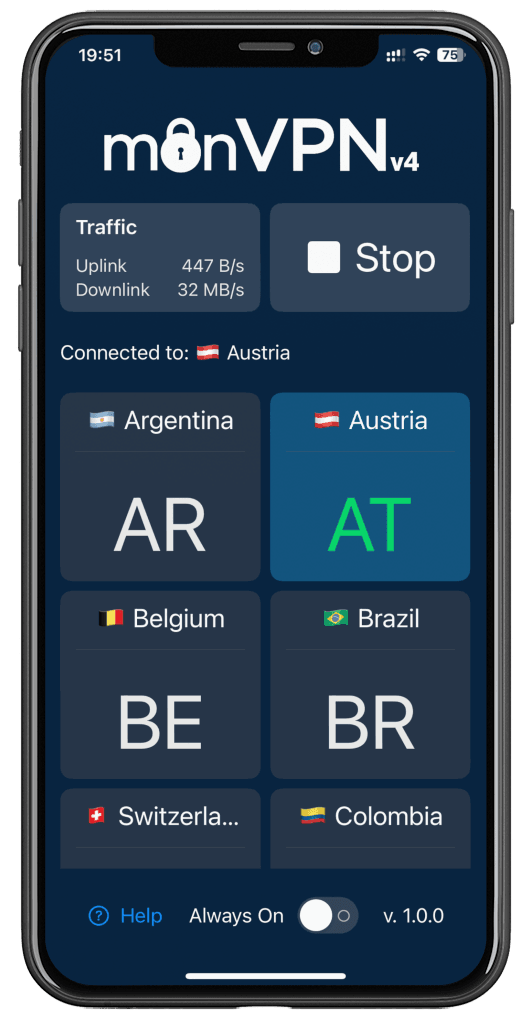 monVPN sur iPhone
